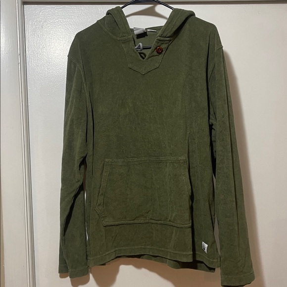 Birdwell beach bros Olive Green Men's Hoodie size medium - Picture 2 of 4